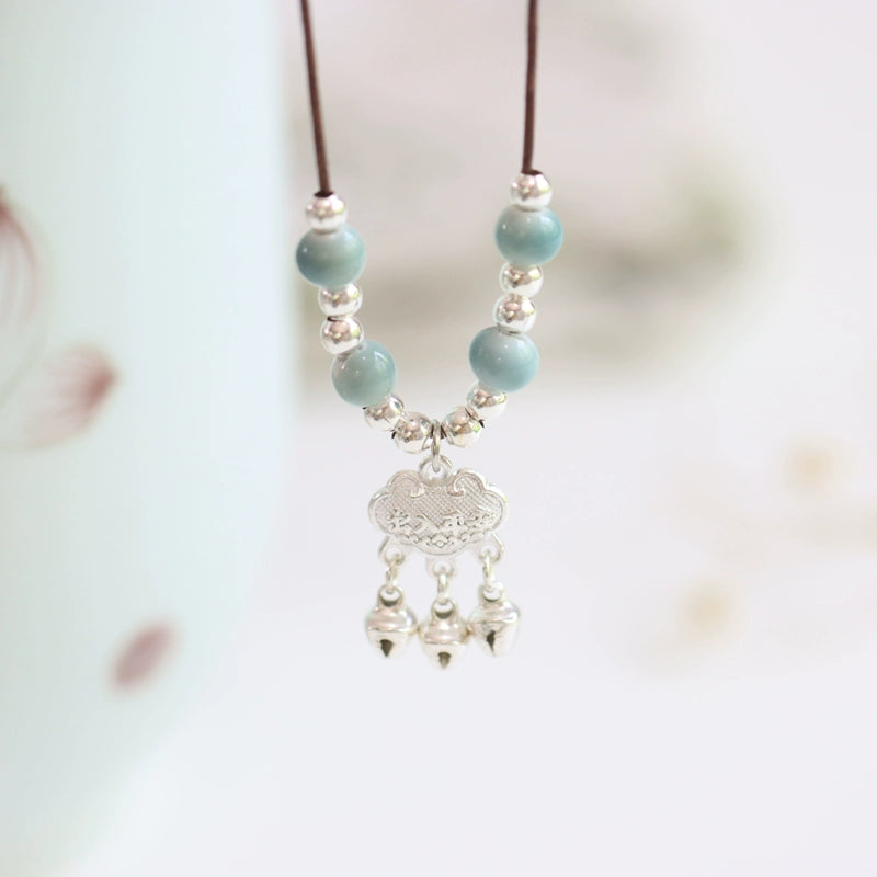 Adjustable Ceramic Pendant Necklace - Collarbone Jewelry