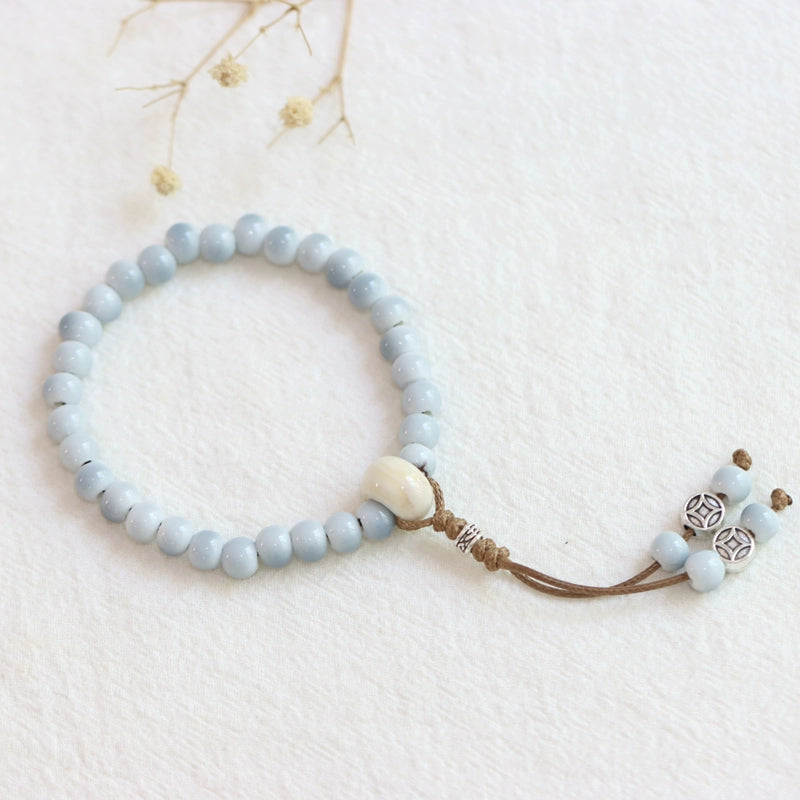 Ethnic Ceramic Beaded Bracelet - Handmade Porcelain Jewelry