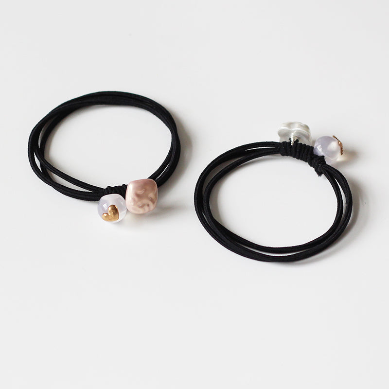 Beaded Hair Tie - Trendy Women's Elegant Hair Accessory, Simple High Elasticity Durable Elastic Band for Tying Hair