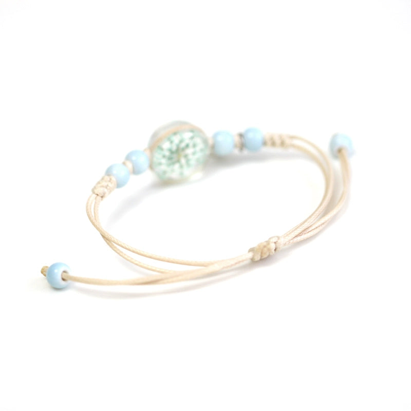 Glass Terrarium Bracelet - Preserved Flower Jewelry