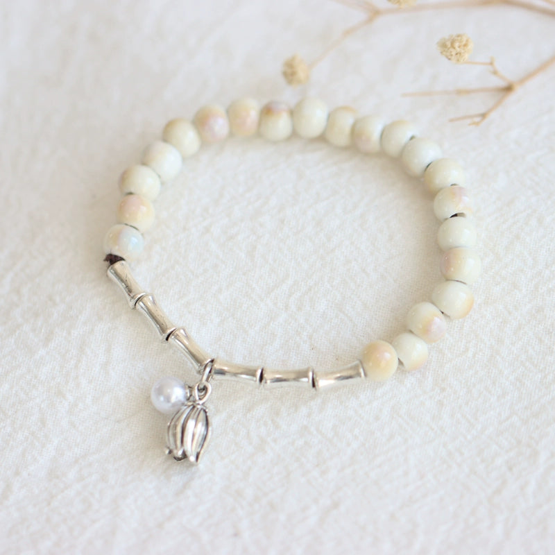 Bamboo-Style Porcelain Bracelet - Scholar's Jewelry