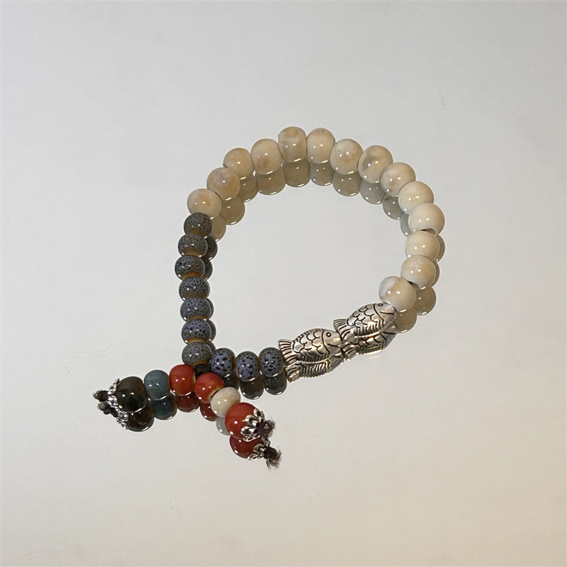 Four-color Porcelain Aura Bracelet for Women - The New Arrival of Trendy Elastic Rope Accessory.