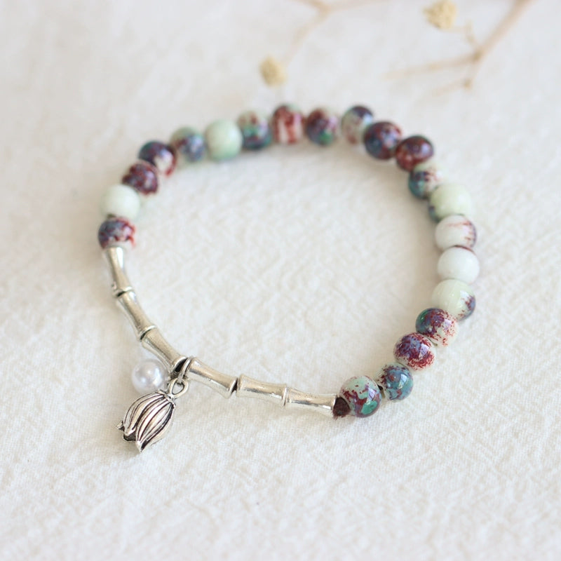 Bamboo-Style Porcelain Bracelet - Scholar's Jewelry