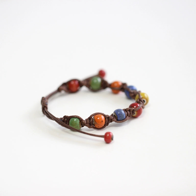 Handwoven Jingdezhen Couple Bracelets - Vintage Porcelain Jewelry