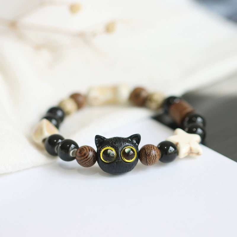 Adorable Owl Ceramic Beaded Bracelet - Whimsical Animal Jewelry