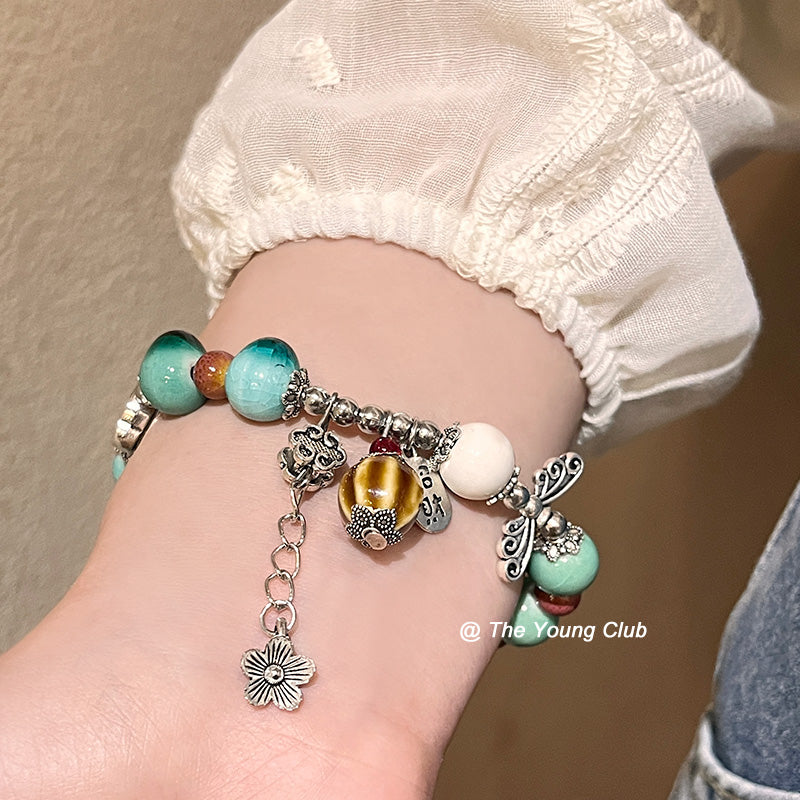Porcelain Bead Bracelet for Women - Artistic and Fresh Chinese-style Friendship Bracelet