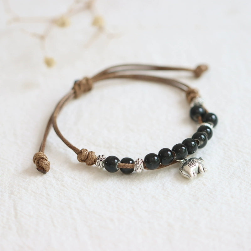 Oriental Butterfly Bracelet - Handcrafted Porcelain Charms