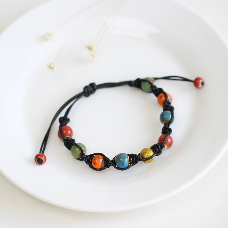 Handwoven Jingdezhen Couple Bracelets - Vintage Porcelain Jewelry