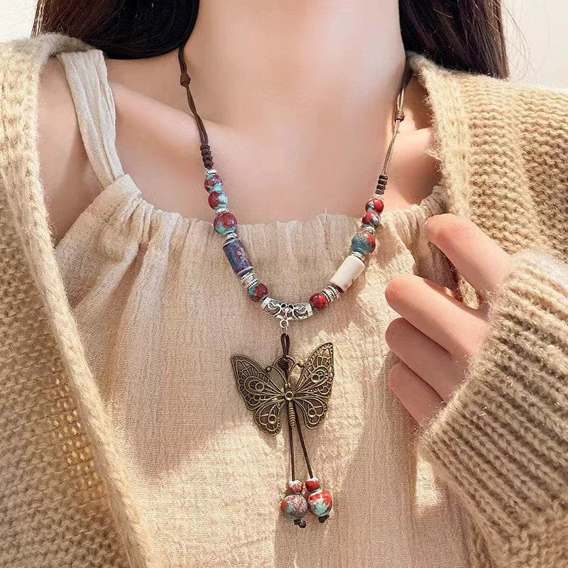 Elegance and Zen Porcelain Bead Bracelet for Women - A High-Aesthetic, Student-Friendly Accessory with Traditional Chinese Charm