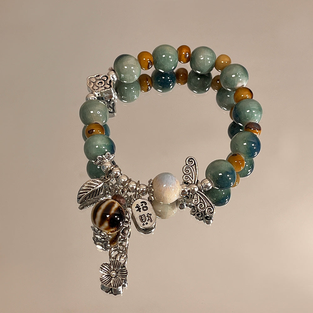 Porcelain Bead Bracelet for Women - Artistic and Fresh Chinese-style Friendship Bracelet