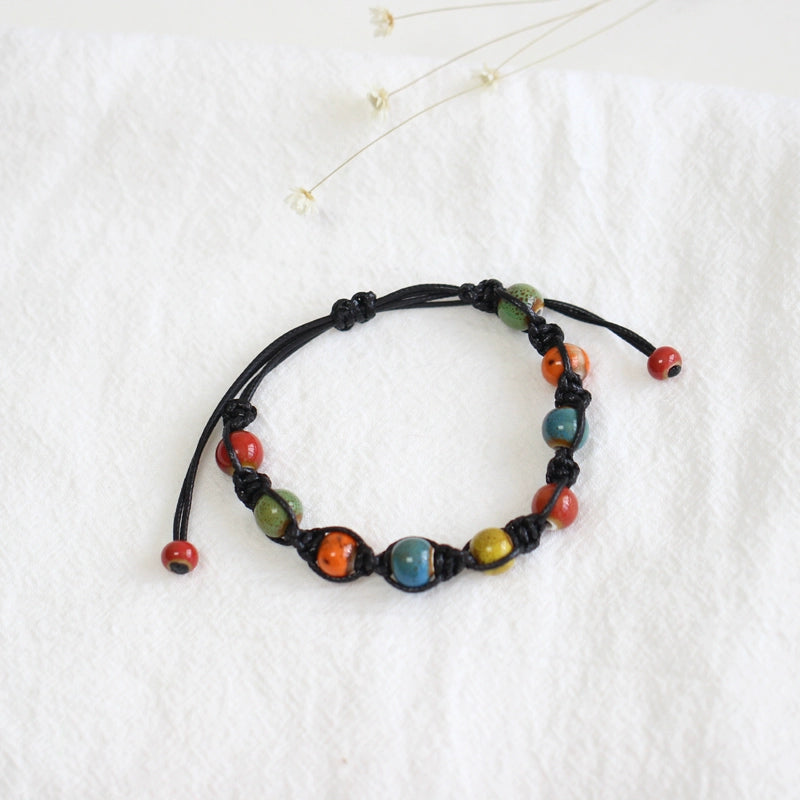 Handwoven Jingdezhen Couple Bracelets - Vintage Porcelain Jewelry