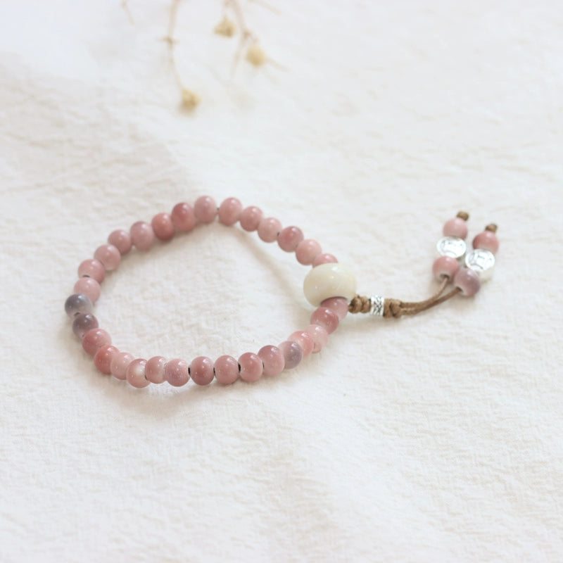 Ethnic Ceramic Beaded Bracelet - Handmade Porcelain Jewelry