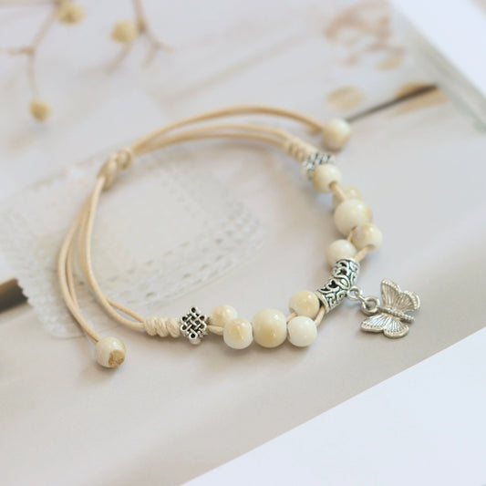 Ginkgo Porcelain Bracelet - Adjustable Neo-Chinese Jewelry