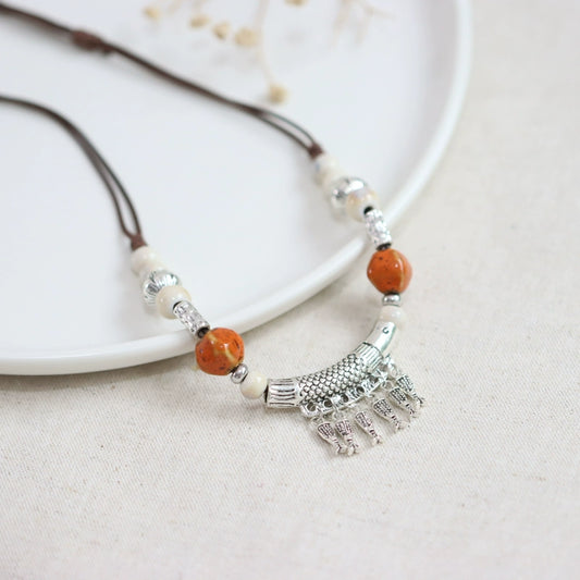 Ceramic Pendant Necklace - Neo-Traditional Jewelry