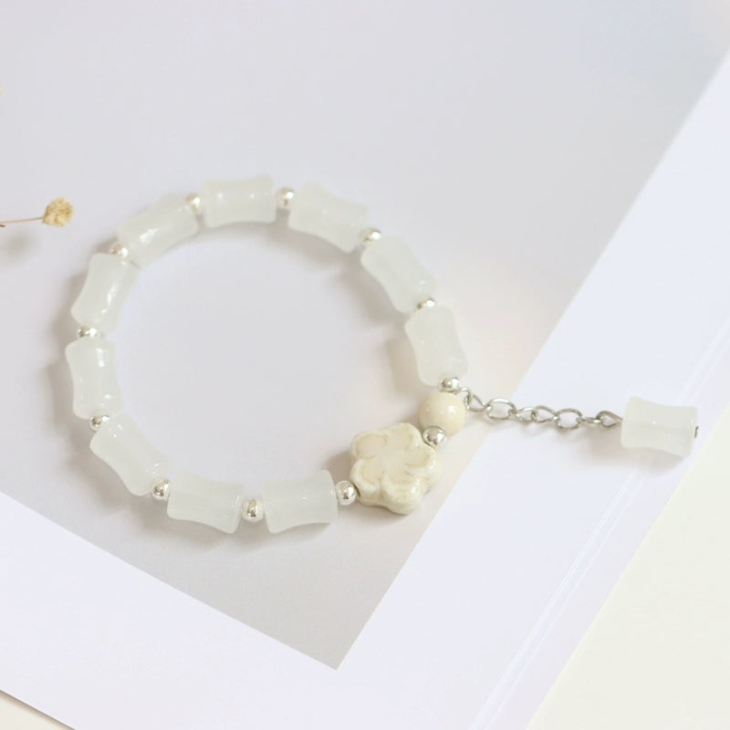 Bamboo-Joint Glass Bracelet - Ceramic Beaded Jewelry
