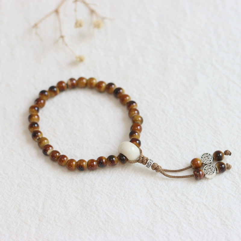 Ethnic Ceramic Beaded Bracelet - Handmade Porcelain Jewelry