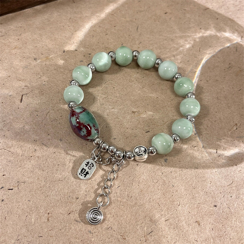 Retro Ethnic-style Porcelain Butterfly Bracelet for Women - A New Chinese-style, Unique, and Exquisite Multicolored Beaded Accessory