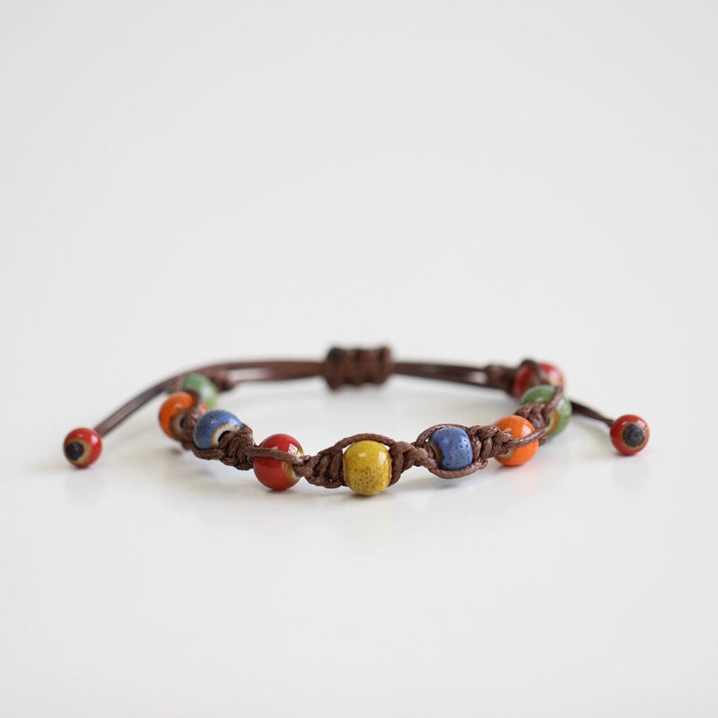 Handwoven Jingdezhen Couple Bracelets - Vintage Porcelain Jewelry