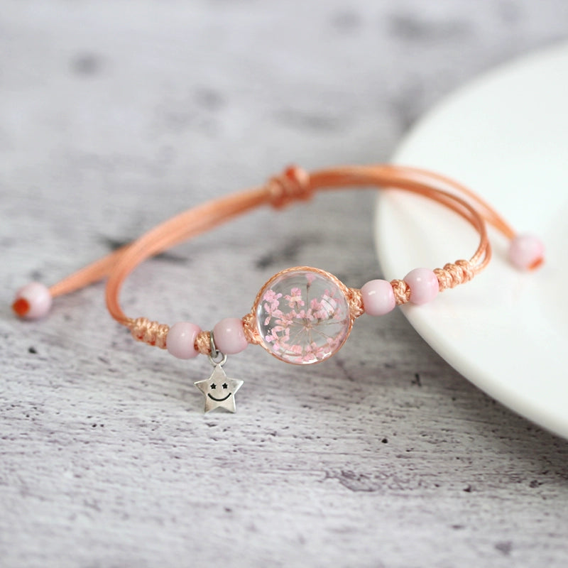 Glass Terrarium Bracelet - Preserved Flower Jewelry