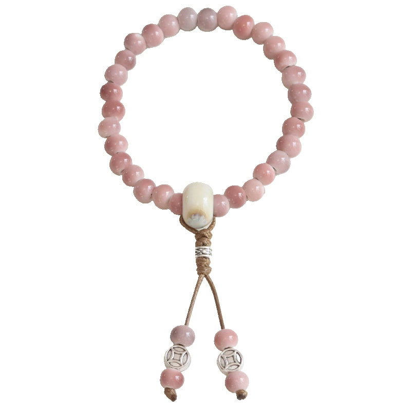 Ethnic Ceramic Beaded Bracelet - Handmade Porcelain Jewelry