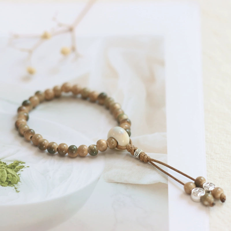 Ethnic Ceramic Beaded Bracelet - Handmade Porcelain Jewelry