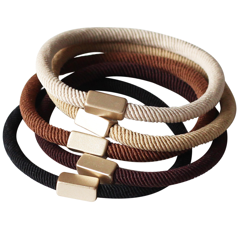 Set Of Five Hair Ties, Trendy And Durable For Women To Tie Hair
