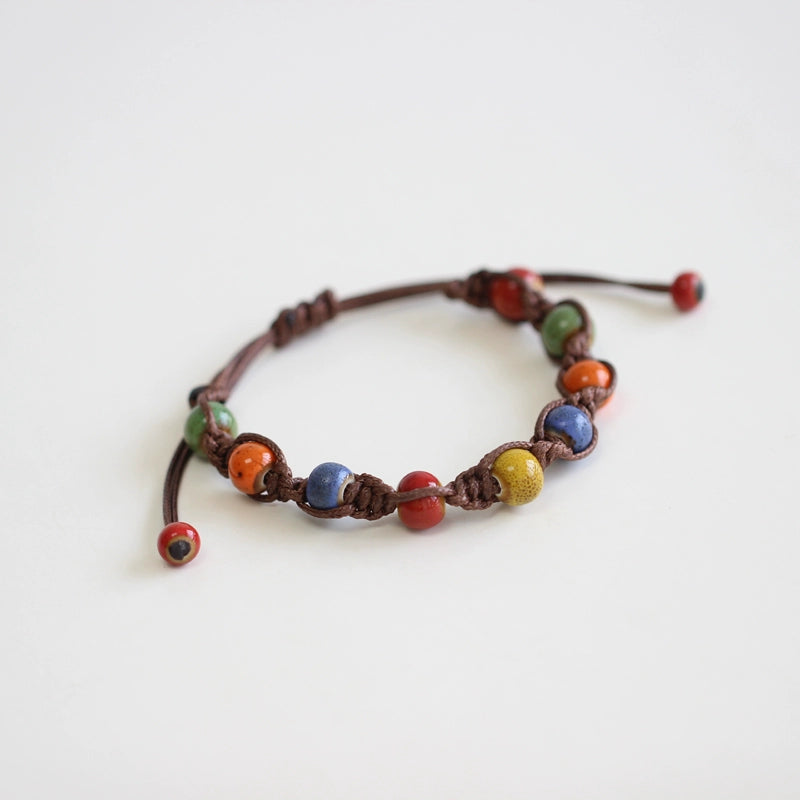 Handwoven Jingdezhen Couple Bracelets - Vintage Porcelain Jewelry