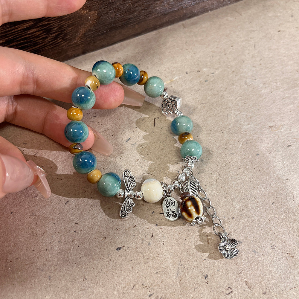 Porcelain Bead Bracelet for Women - Artistic and Fresh Chinese-style Friendship Bracelet