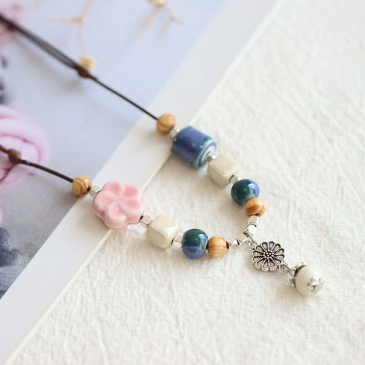 Ceramic Pendant Necklace - Artistic Bohemian Jewelry