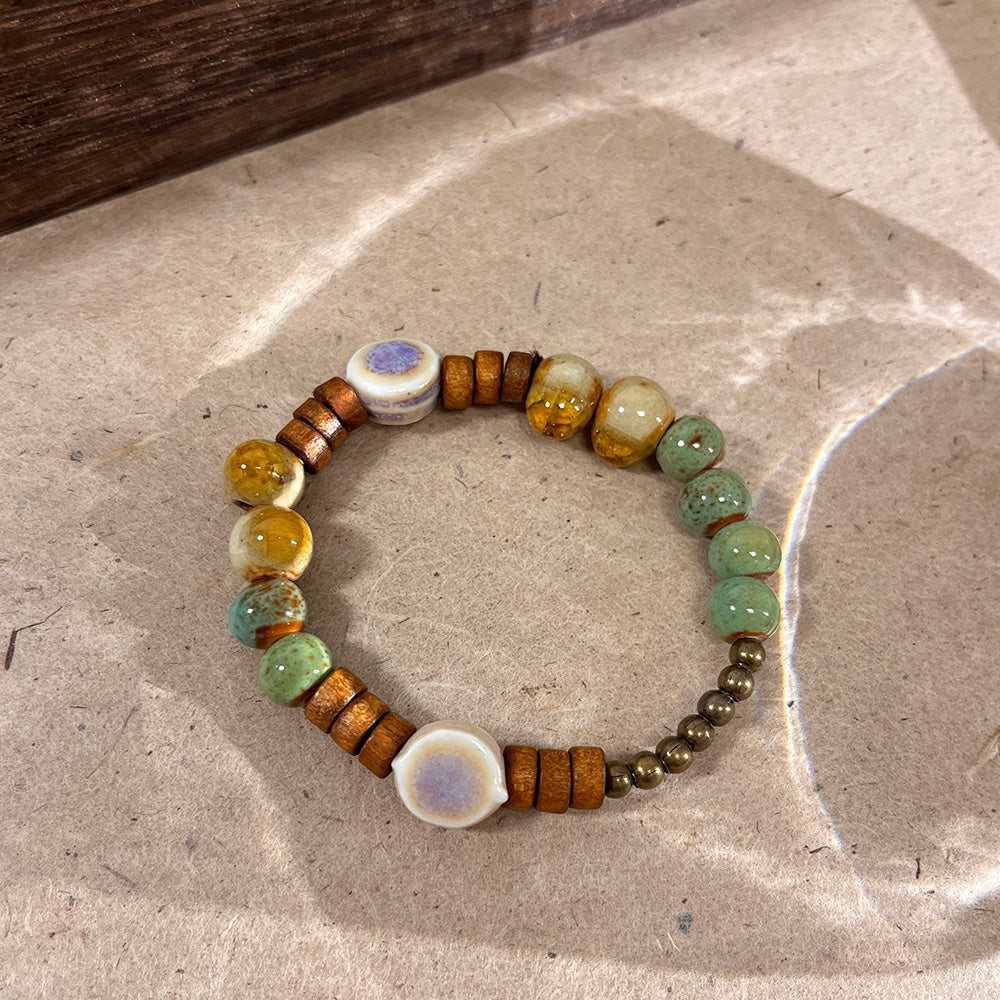Elegance and Zen Porcelain Bead Bracelet for Women - A High-Aesthetic, Student-Friendly Accessory with Traditional Chinese Charm