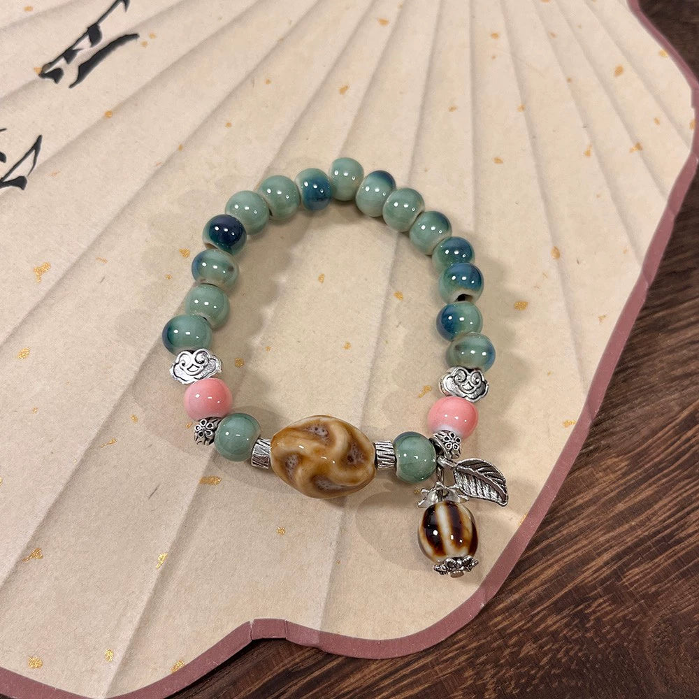 Porcelain Bead Bracelet for Women - Artistic and Fresh Chinese-style Friendship Bracelet