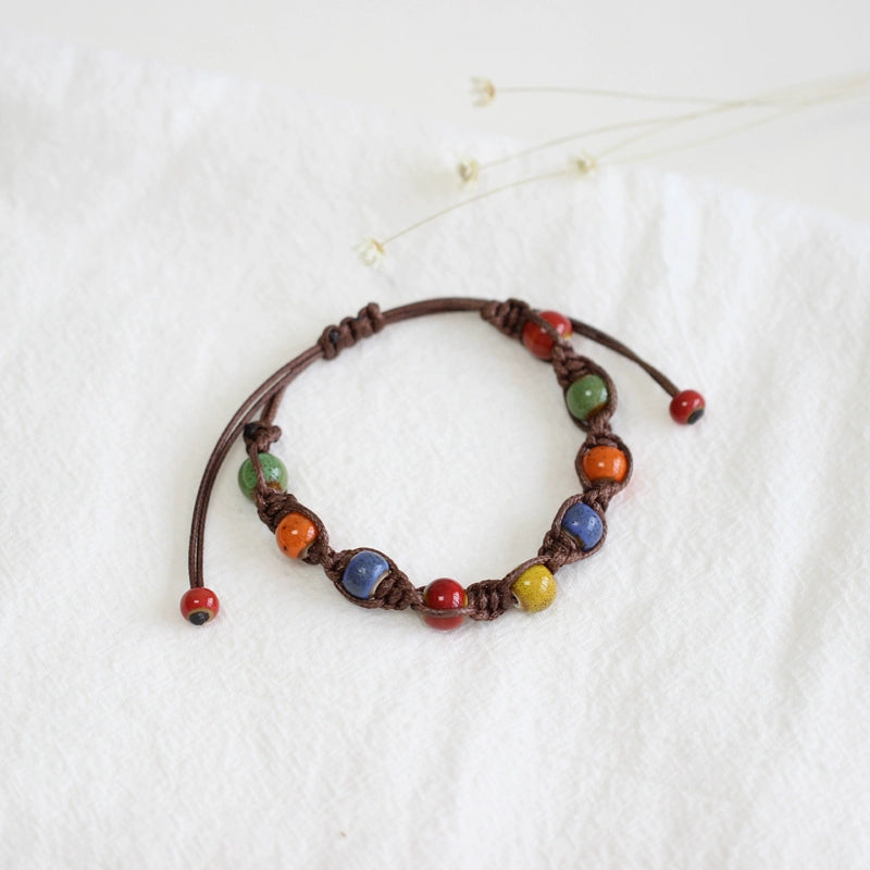Handwoven Jingdezhen Couple Bracelets - Vintage Porcelain Jewelry