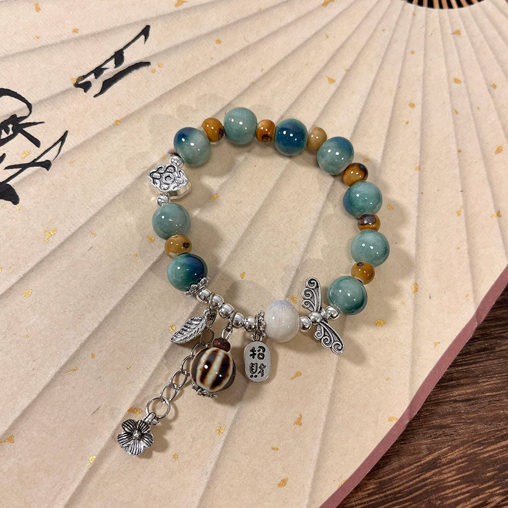 Porcelain Bead Bracelet for Women - Artistic and Fresh Chinese-style Friendship Bracelet