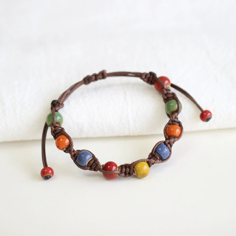 Handwoven Jingdezhen Couple Bracelets - Vintage Porcelain Jewelry