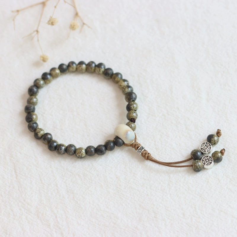 Ethnic Ceramic Beaded Bracelet - Handmade Porcelain Jewelry