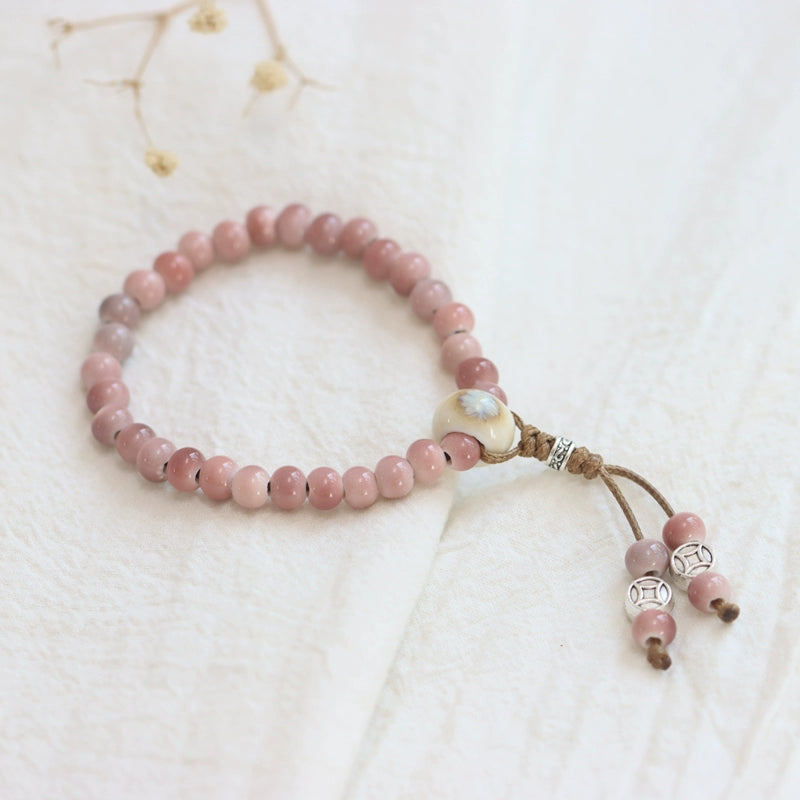 Ethnic Ceramic Beaded Bracelet - Handmade Porcelain Jewelry