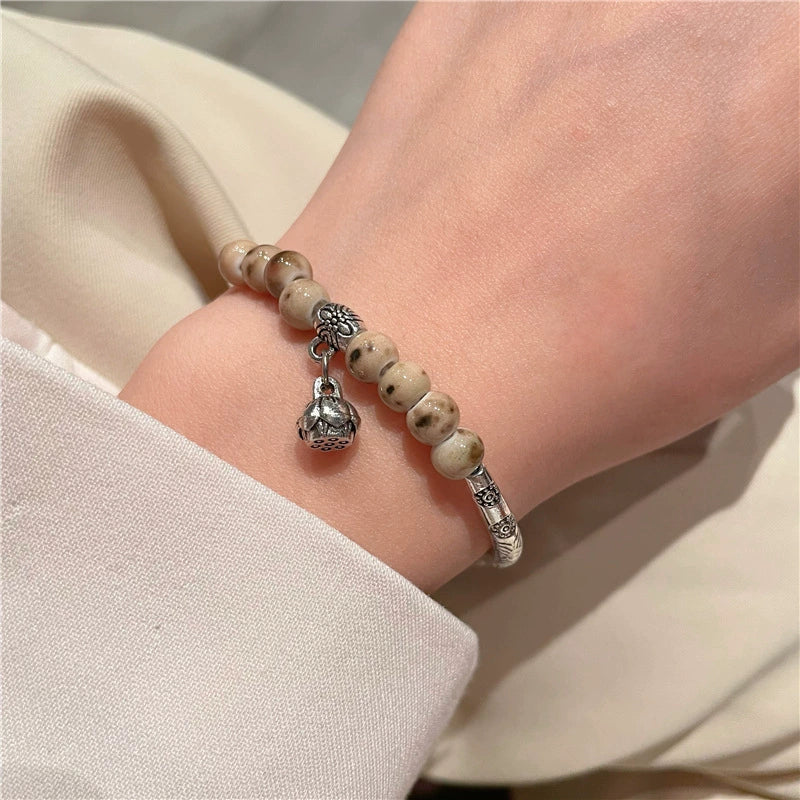 Handmade Porcelain Bracelet for Women - An Ethnic-style, Unique, Light Luxury, and Multicolored Beaded Accessory.