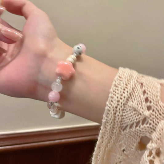 Dopamine-inspired Multicolored Porcelain Bead Bracelet for Women - A Sweet, and Versatile Accessory with a Unique Charm