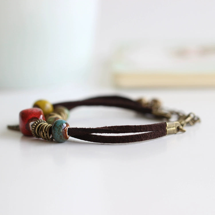 Handmade Boho Beaded Bracelet Chic Ceramic Girlfriend Gift