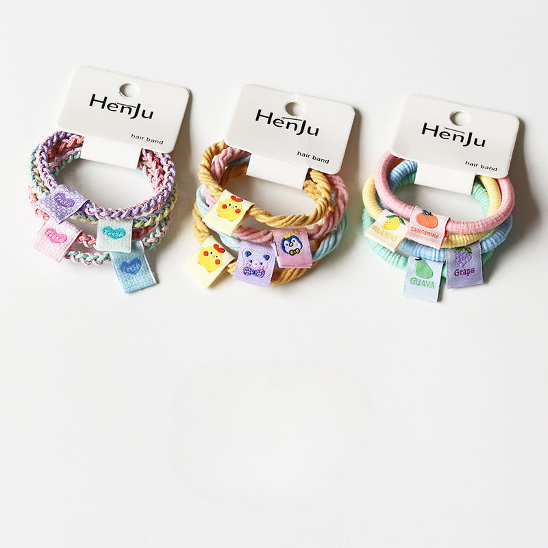 Set Of Four Hair Ties, Cream-Colored And Cute For Women To Tie Hair