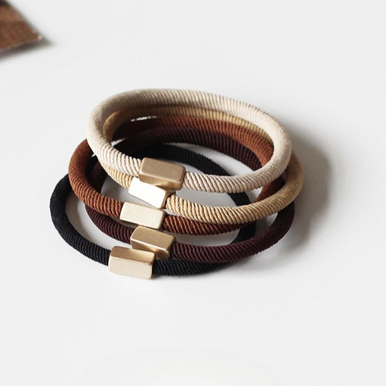 Set Of Five Hair Ties, Trendy And Durable For Women To Tie Hair