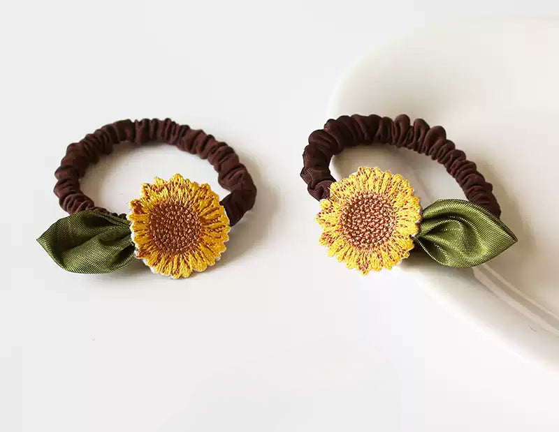 Sunflower Hair Tie - 2023 New Trendy Ins Premium Elegant Hair Band and Elastic for Women's Hair Accessories