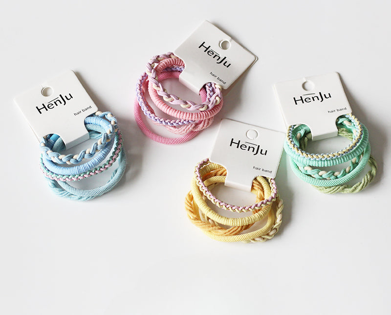 Set Of Five High-Elasticity Hair Ties, Durable And Stylish For Tying Hair