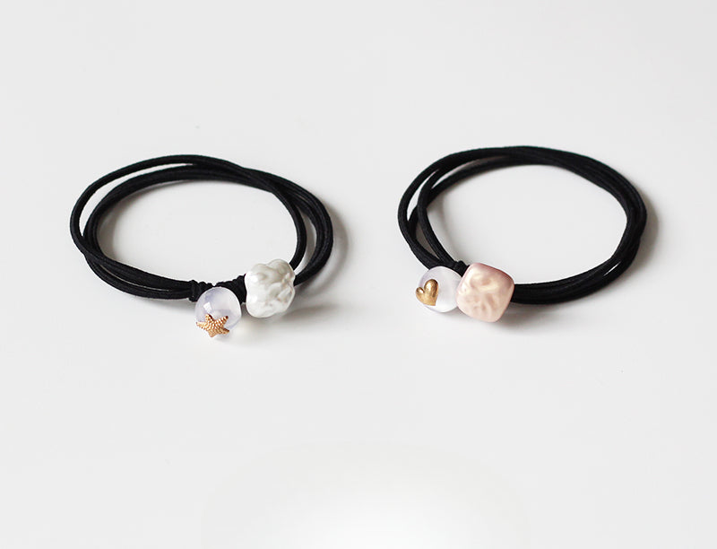 Beaded Hair Tie - Trendy Women's Elegant Hair Accessory, Simple High Elasticity Durable Elastic Band for Tying Hair