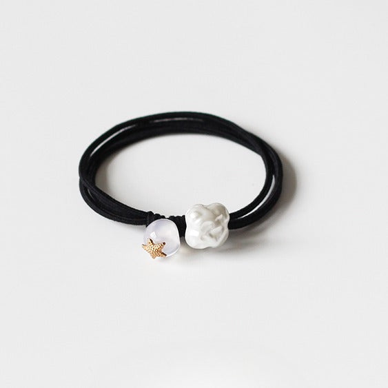 Beaded Hair Tie - Trendy Women's Elegant Hair Accessory, Simple High Elasticity Durable Elastic Band for Tying Hair