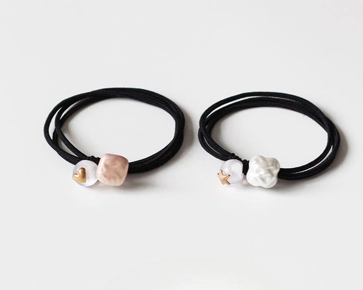 Beaded Hair Tie - Trendy Women's Elegant Hair Accessory, Simple High Elasticity Durable Elastic Band for Tying Hair