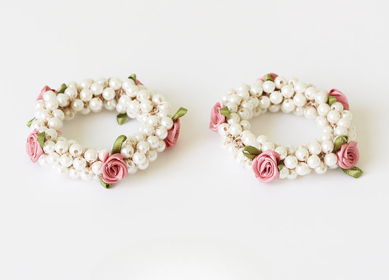 Pearl Rose Hair Tie Stylish Hairband For Women Perfect For Ponytails Elegant And Sophisticated Hair Accessory