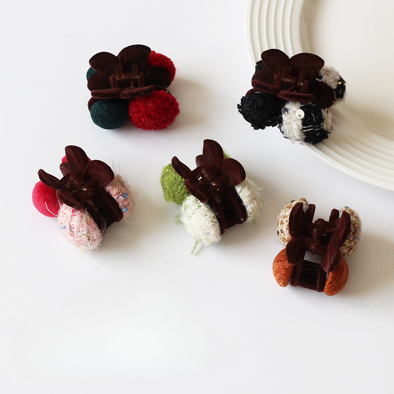 Cherry Pom-Pom Hair Clips, Cute And Stylish For Women To Style Hair In Winter