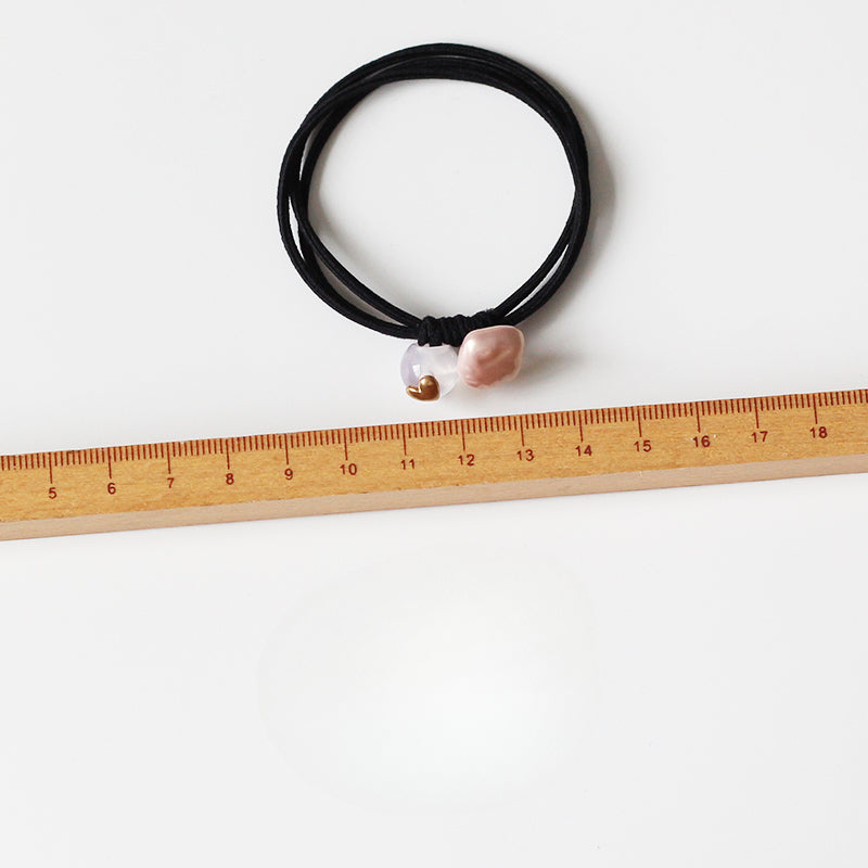 Beaded Hair Tie - Trendy Women's Elegant Hair Accessory, Simple High Elasticity Durable Elastic Band for Tying Hair
