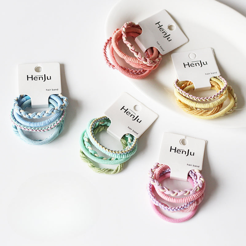 Set Of Five High-Elasticity Hair Ties, Durable And Stylish For Tying Hair